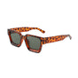 Leopard print Classic Square Frame Sunglasses - Unisex UV400 Protection, Lightweight & Face-Slimming Design - V888-ELOSUNG34840