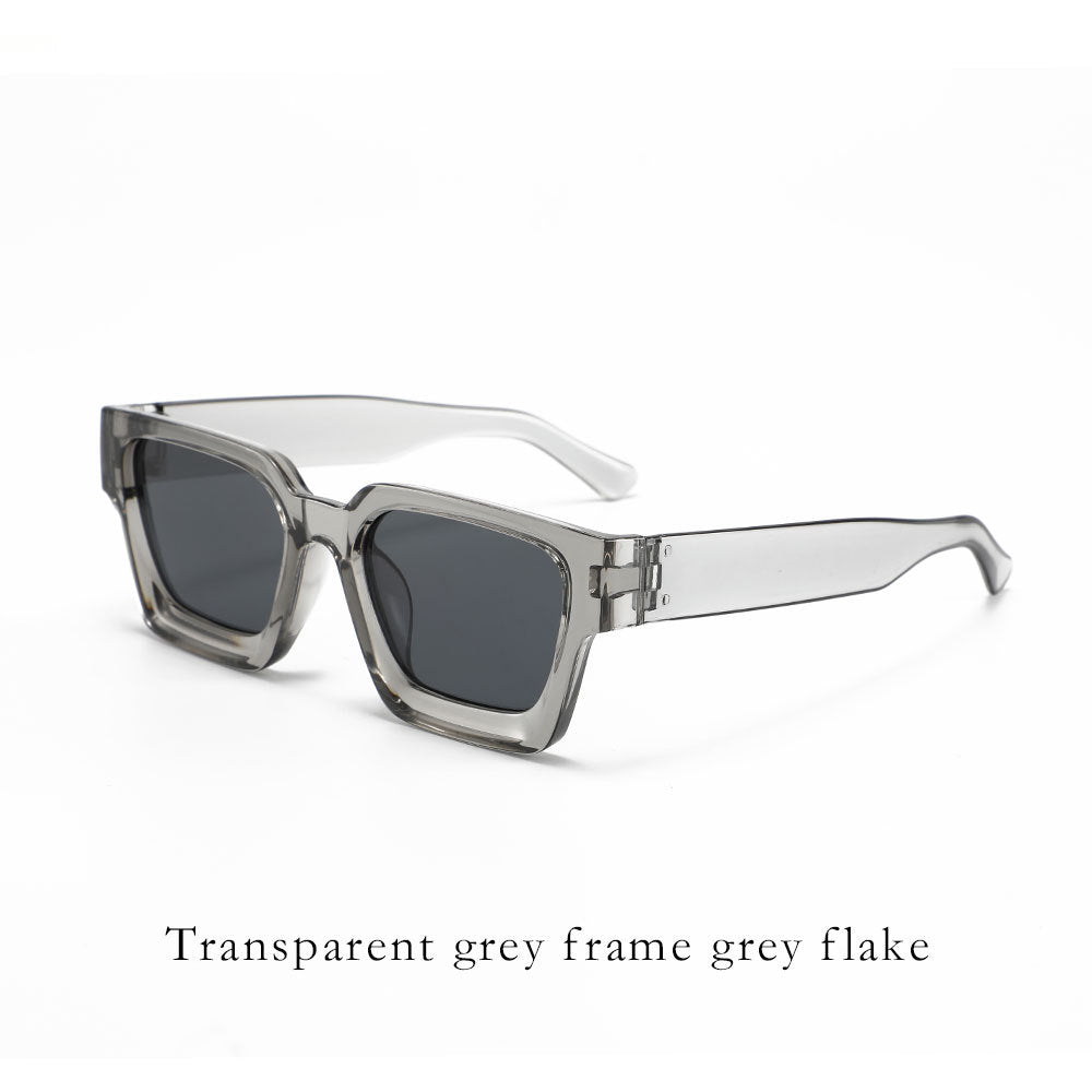 Gray frame gray sheet Classic Square Frame Sunglasses - Unisex UV400 Protection, Lightweight & Face-Slimming V888-ELOSUNG34841