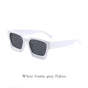 White frame with gray tiles Classic Square Frame Sunglasses - Unisex UV400 Protection, Lightweight & V888-ELOSUNG34842