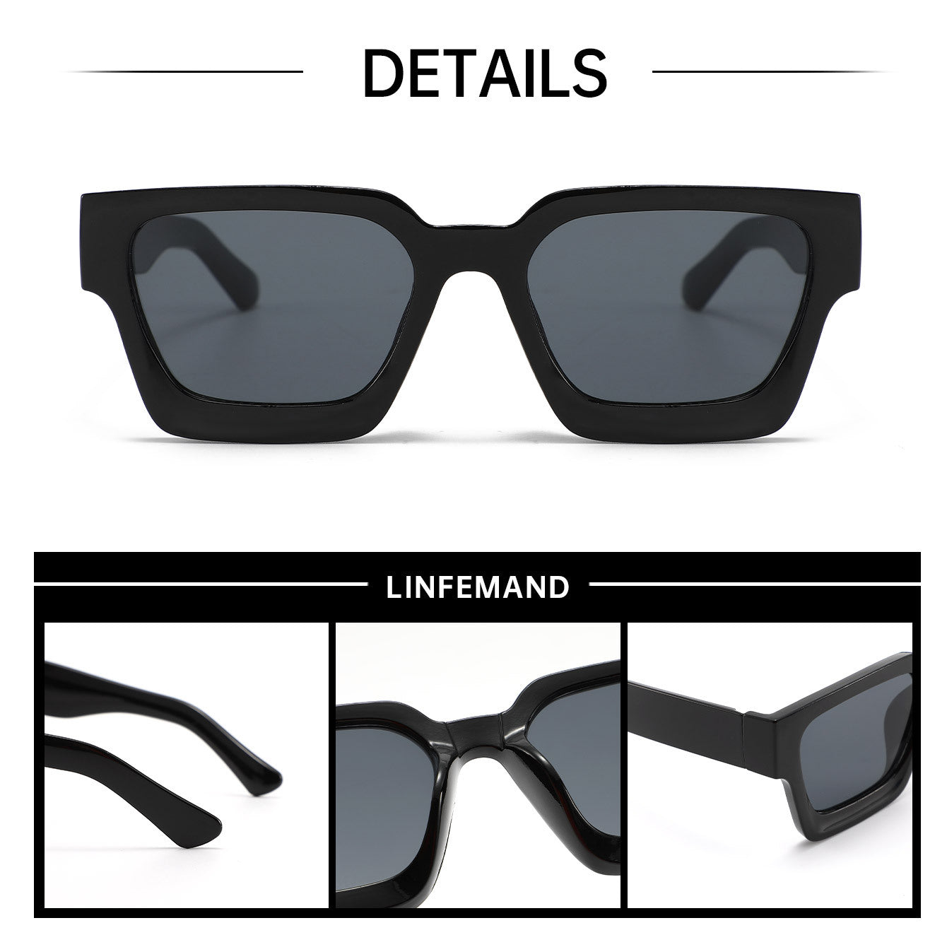 Brown Classic Square Frame Sunglasses - Unisex UV400 Protection, Lightweight & Face-Slimming Design - High V888-ELOSUNG34845