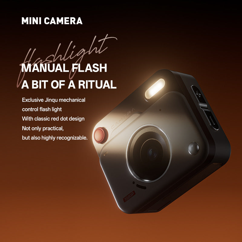 White Retro Mini Digital Camera Keychain - 48MP Portable Pocket Camcorder with 1080p HD Video V888-ELOSUNG34852