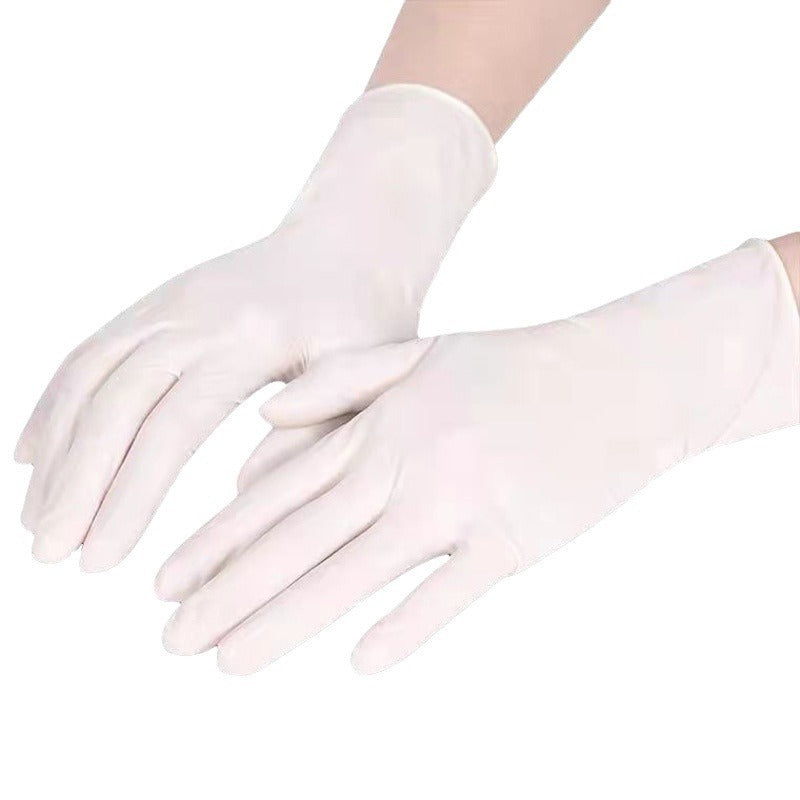 100 gloves White Premium Disposable Nitrile Gloves - Powder-Free & Extra Durable for Multi-Purpose Use(L) V888-ELOSUNG34876