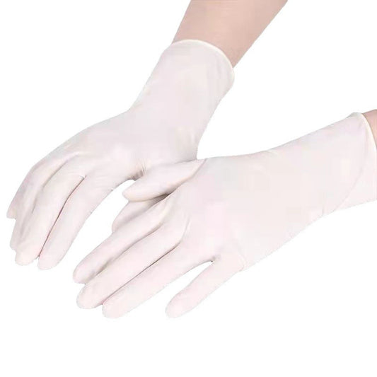 100 gloves White Premium Disposable Nitrile Gloves - Powder-Free & Extra Durable for Multi-Purpose Use(L) V888-ELOSUNG34876