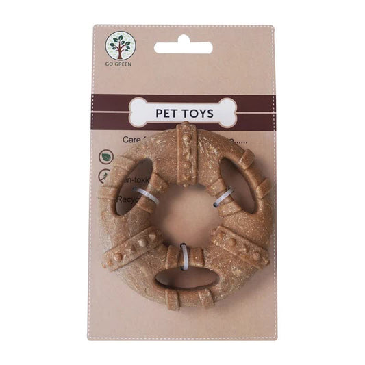Wooden ring Durable Dog Chew Toy for Dental Health - Tough, Non-Toxic Teething Bone for Small & Medium Dogs V888-ELOSUNG34878