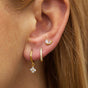 Three-piece set Gold Delicate CZ Earring Stacking Set - Huggie Hoops & Studs for Multiple Piercings V888-ELOSUNG34884