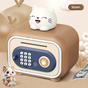 Brown Electronic Piggy Bank Safe for Kids - Automatic Rolling Money Box with PIN & Fingerprint Lock V888-ELOSUNG34886