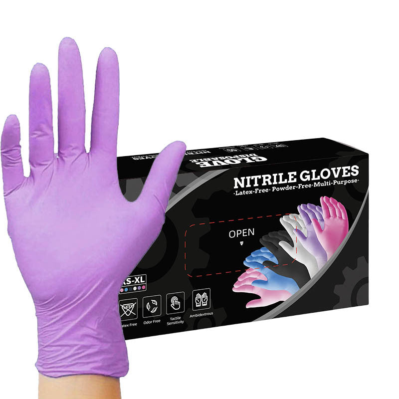50 Pairs purple Premium Disposable Nitrile Gloves - Powder-Free, Latex-Free & High-Elasticity for V888-ELOSUNG34900