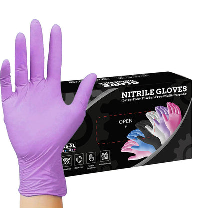 50 Pairs purple Premium Disposable Nitrile Gloves - Powder-Free, Latex-Free & High-Elasticity for V888-ELOSUNG34900