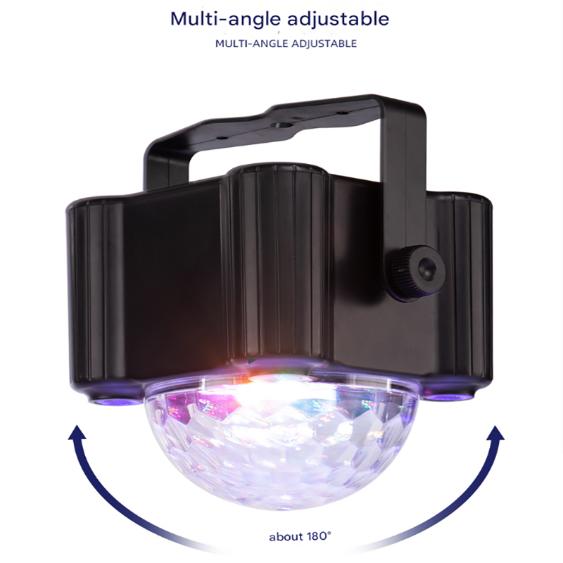 Black Sound Activated Disco Ball Party Light with Remote - RGB Strobe & UV Stage Lighting for Home Parties V888-ELOSUNG34901