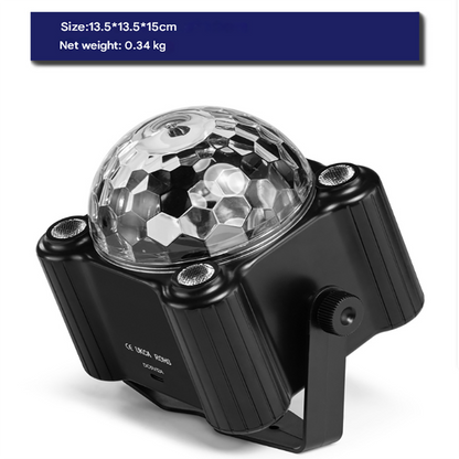 Black Sound Activated Disco Ball Party Light with Remote - RGB Strobe & UV Stage Lighting for Home Parties V888-ELOSUNG34901