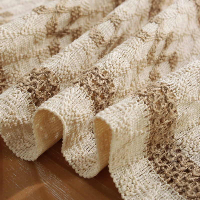 2-PCS Rhombus Bohemian Woven Table Runner with Tassels - Rustic Farmhouse Decor for Dining & Coffee Tables V888-ELOSUNG34910