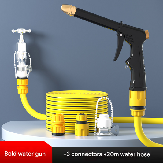 Yellow High-Pressure Car Wash Foam Gun & Hose Set - Adjustable Nozzle for Cleaning, Gardening & Pet V888-ELOSUNG34919