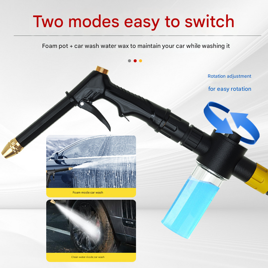 Yellow High-Pressure Car Wash Foam Gun & Hose Set - Adjustable Nozzle for Cleaning, Gardening & Pet V888-ELOSUNG34919