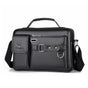 Black lychee pattern Men's Crossbody Shoulder Bag - Premium PU Leather Business & Commute Sling Bag V888-ELOSUNG34928