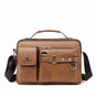 Plain light brown Men's Crossbody Shoulder Bag - Premium PU Leather Business & Commute Sling Bag V888-ELOSUNG34930