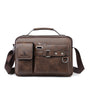 Plain dark brown Men's Crossbody Shoulder Bag - Premium PU Leather Business & Commute Sling Bag V888-ELOSUNG34931