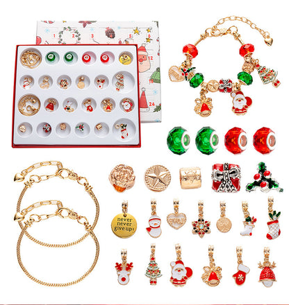 Golden 24-Day DIY Christmas Advent Calendar Jewelry Ki V888-ELOSUNG34938