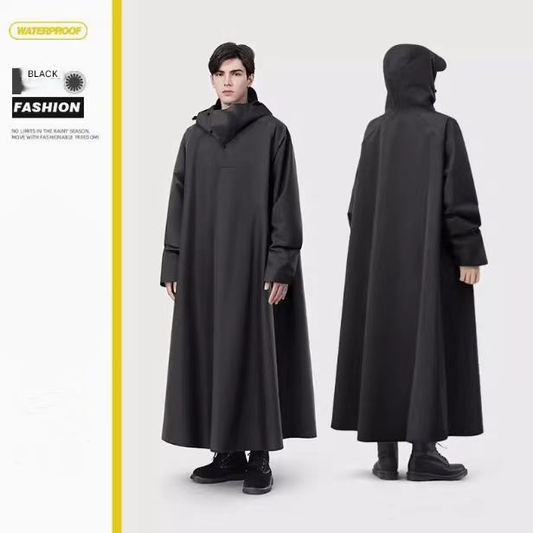Black Long Full-Body Waterproof Raincoat for Electric Scooters & Motorcycles - Men's and Women's Riding V888-ELOSUNG34943