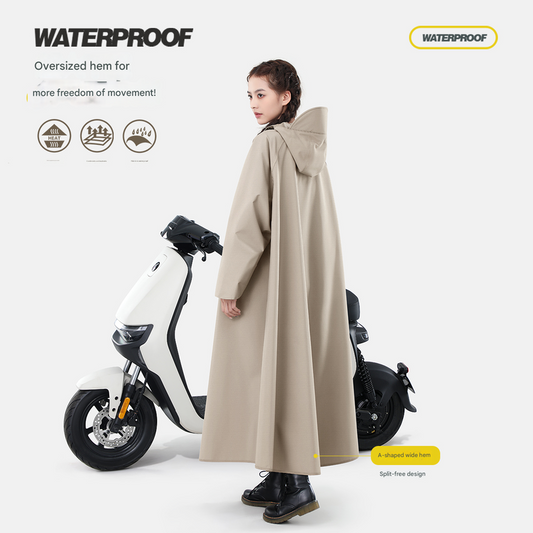 Khaki Long Full-Body Waterproof Raincoat for Electric Scooters & Motorcycles - Men's and Women's Riding V888-ELOSUNG34947