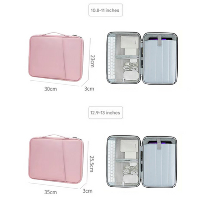 Grey 360 degrees Protective Laptop & Tablet Sleeve with Accessory Organizer - Water-Repellent Carrying Case V888-ELOSUNG34970