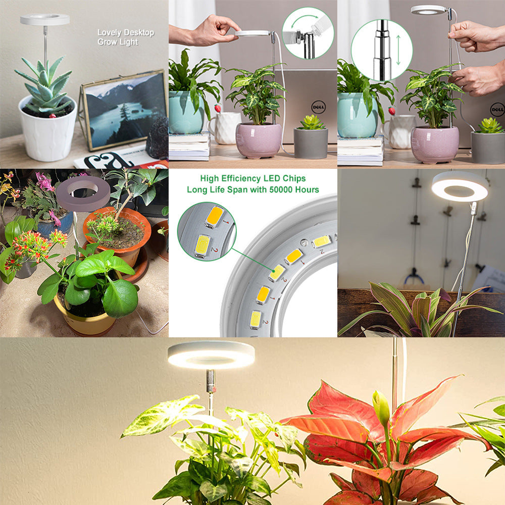 White Full Spectrum LED Grow Light with Telescopic Stake for Indoor Plants V888-ELOSUNG34973