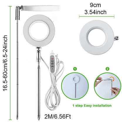 White Full Spectrum LED Grow Light with Telescopic Stake for Indoor Plants V888-ELOSUNG34973