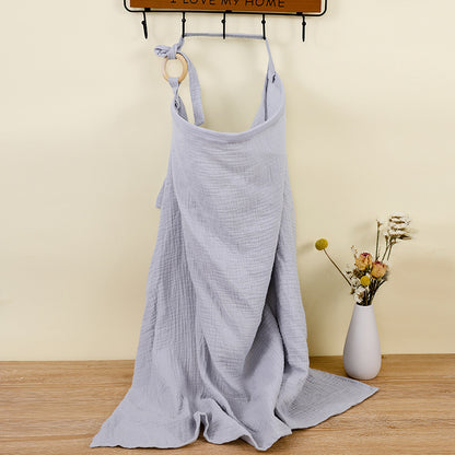 Grayish blue Soft Muslin Cotton Nursing Cover - Breathable Breastfeeding Apron for Privacy V888-ELOSUNG34974