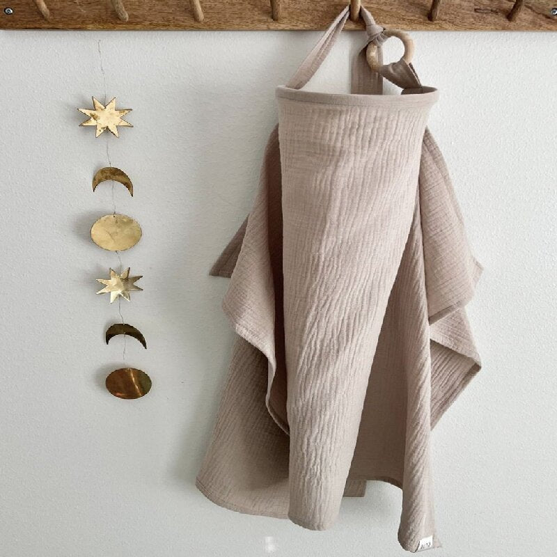 White rainbow Soft Muslin Cotton Nursing Cover - Breathable Breastfeeding Apron for Privacy V888-ELOSUNG34976