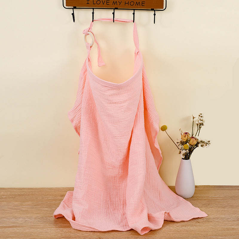 Pink Soft Muslin Cotton Nursing Cover - Breathable Breastfeeding Apron for Privacy V888-ELOSUNG34979