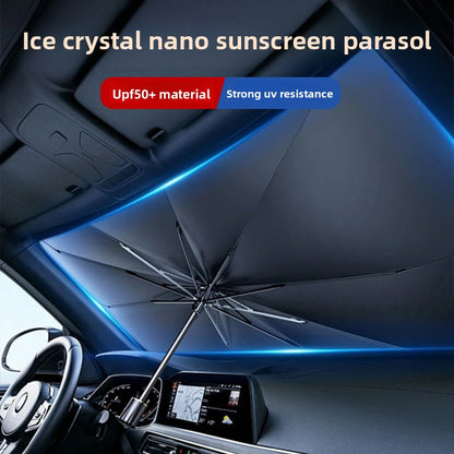 Large size Foldable Car Windshield Sun Shade Umbrella - Ultimate UV & Heat Blocker for Interior Protection V888-ELOSUNG34982