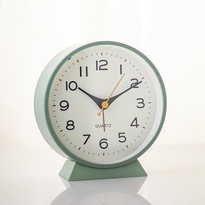 Military green Minimalist Silent Alarm Clock with Night Light - Non-Ticking Analogue Bedside & Desk Clock V888-ELOSUNG34988