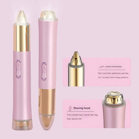 2-in-1 Electric Hair Remover for Women - Eyebrow Trimmer & Facial/Body Shaver with LED Light, USB-C V888-ELOSUNG35002