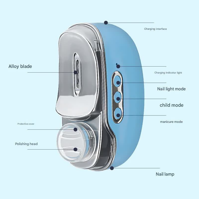 4-in-1 Electric Nail Care Device - Clipper, Grinder, Polisher & UV Sterilizer with Multiple Modes(black) V888-ELOSUNG35014