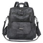 Stylish Women's PU Leather Backpack - Versatile Shoulder Bag with Multiple Pockets(black) V888-ELOSUNG35016