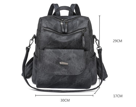 Stylish Women's PU Leather Backpack - Versatile Shoulder Bag with Multiple Pockets(Pink) V888-ELOSUNG35017