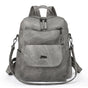Stylish Women's PU Leather Backpack - Versatile Shoulder Bag with Multiple Pockets(Gray) V888-ELOSUNG35018