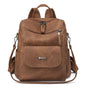 Stylish Women's PU Leather Backpack - Versatile Shoulder Bag with Multiple Pockets(Brown) V888-ELOSUNG35019