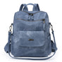 Stylish Women's PU Leather Backpack - Versatile Shoulder Bag with Multiple Pockets(Blue) V888-ELOSUNG35020