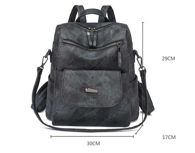 Stylish Women's PU Leather Backpack - Versatile Shoulder Bag with Multiple Pockets(Khaki) V888-ELOSUNG35021