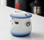 Adorable Panda Design Ceramic Tea Infuser Mug Set - 310ml Travel Crackle Glaze Cup with Lid & Strainer(blue) V888-ELOSUNG35029