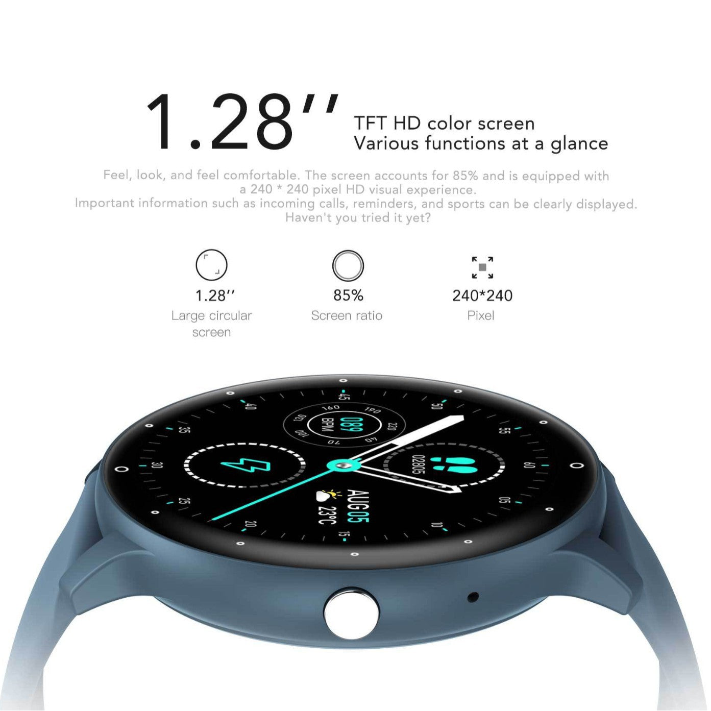 Feature-Rich Smartwatch: 1.28 HD Display Bluetooth Calling Extensive Sports Tracking (yellow)" V888-ELOSUNG35063