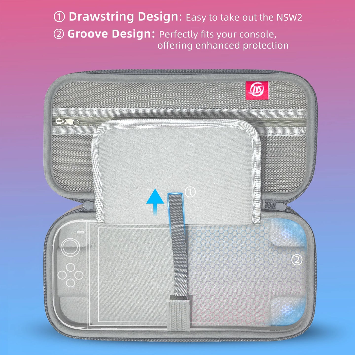 Portable Hard Shell Travel Case for Nintendo Switch/Switch Lite/OLED - Game Card Slots & Accessory V888-ELOSUNG35074