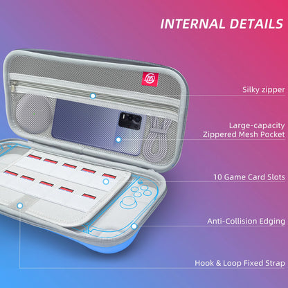 Portable Hard Shell Travel Case for Nintendo Switch/Switch Lite/OLED - Game Card Slots & Accessory V888-ELOSUNG35077
