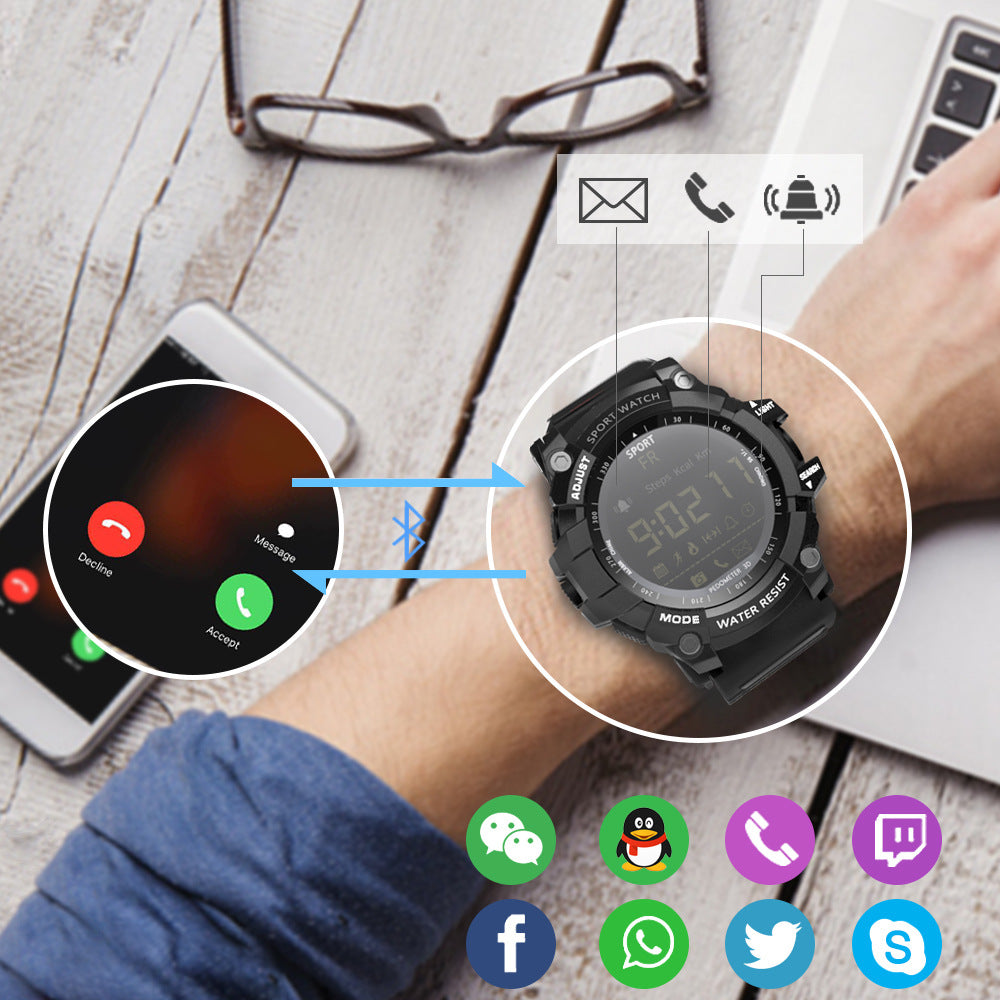 Rugged Sports Smartwatch - 50M Waterproof, 24H 3D Pedometer, Bluetooth Notifications & Long Battery V888-ELOSUNG35092