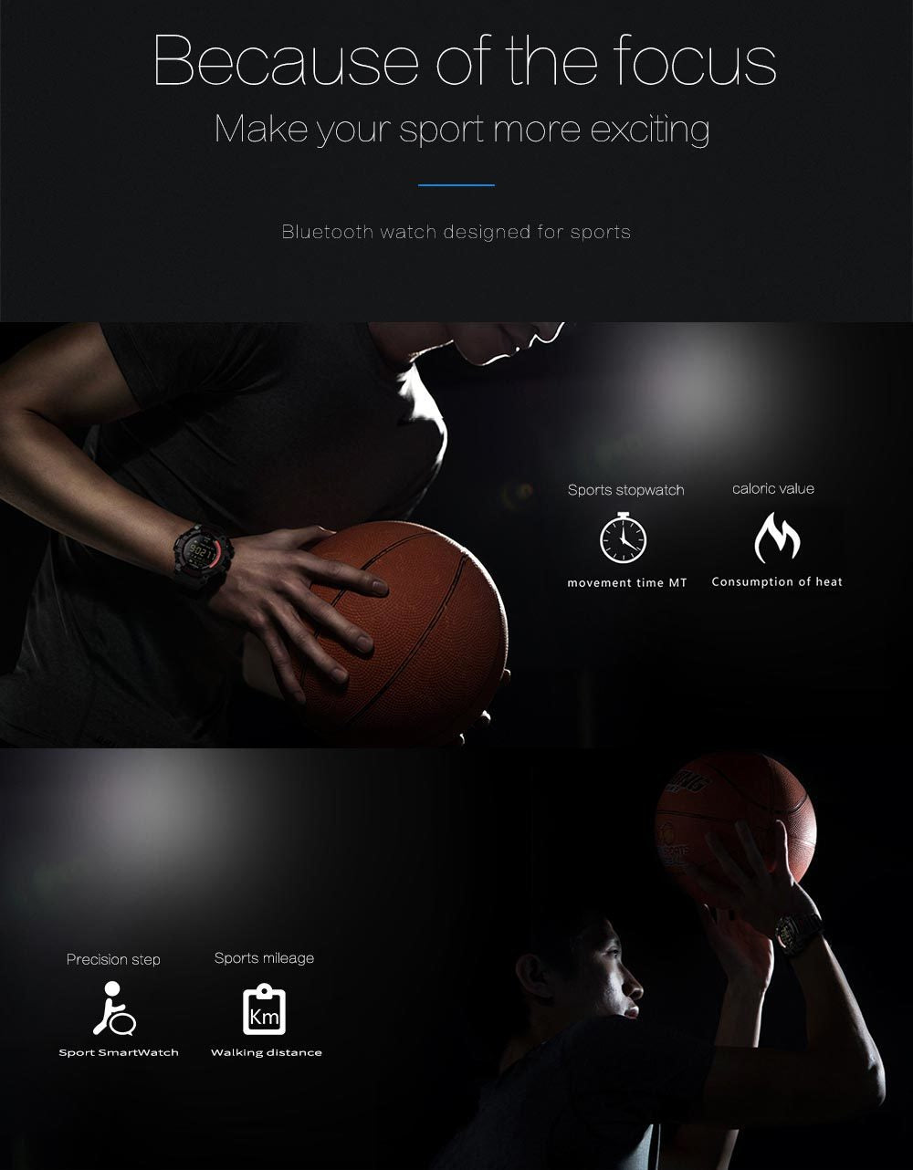 Rugged Sports Smartwatch - 50M Waterproof, 24H 3D Pedometer, Bluetooth Notifications & Long Battery V888-ELOSUNG35092