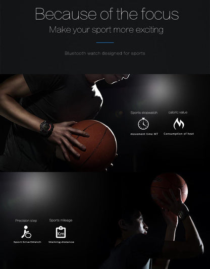 Rugged Sports Smartwatch - 50M Waterproof, 24H 3D Pedometer, Bluetooth Notifications & Long Battery V888-ELOSUNG35094