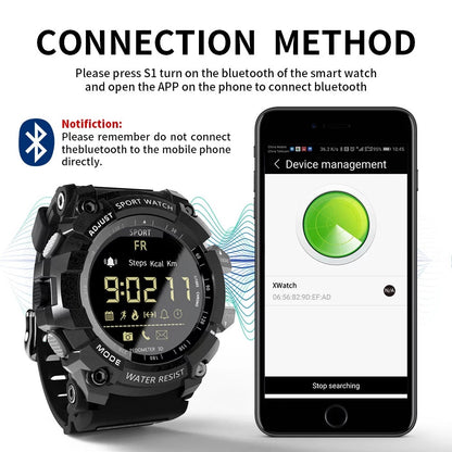 Rugged Sports Smartwatch - 50M Waterproof, 24H 3D Pedometer, Bluetooth Notifications & Long Battery V888-ELOSUNG35095