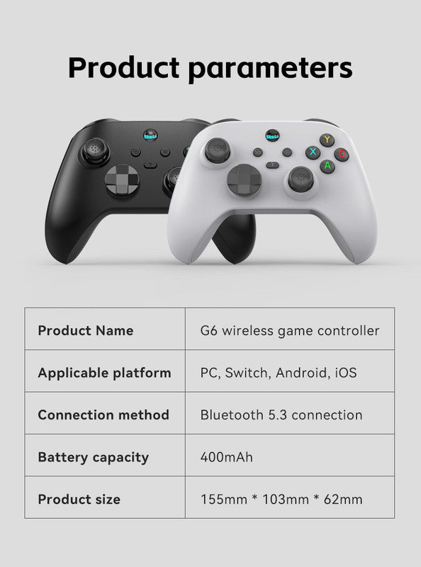 G6 Pro Wireless Gaming Controller - Hall Joysticks & Triggers, Multi-Platform, Six-Axis Gyro, Turbo & V888-ELOSUNG35110