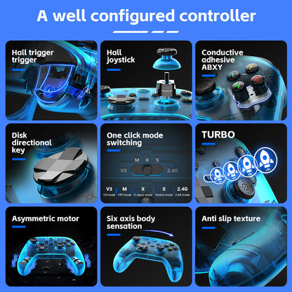 G6 Pro Wireless Gaming Controller - Hall Joysticks & Triggers, Multi-Platform, Six-Axis Gyro, Turbo & V888-ELOSUNG35111