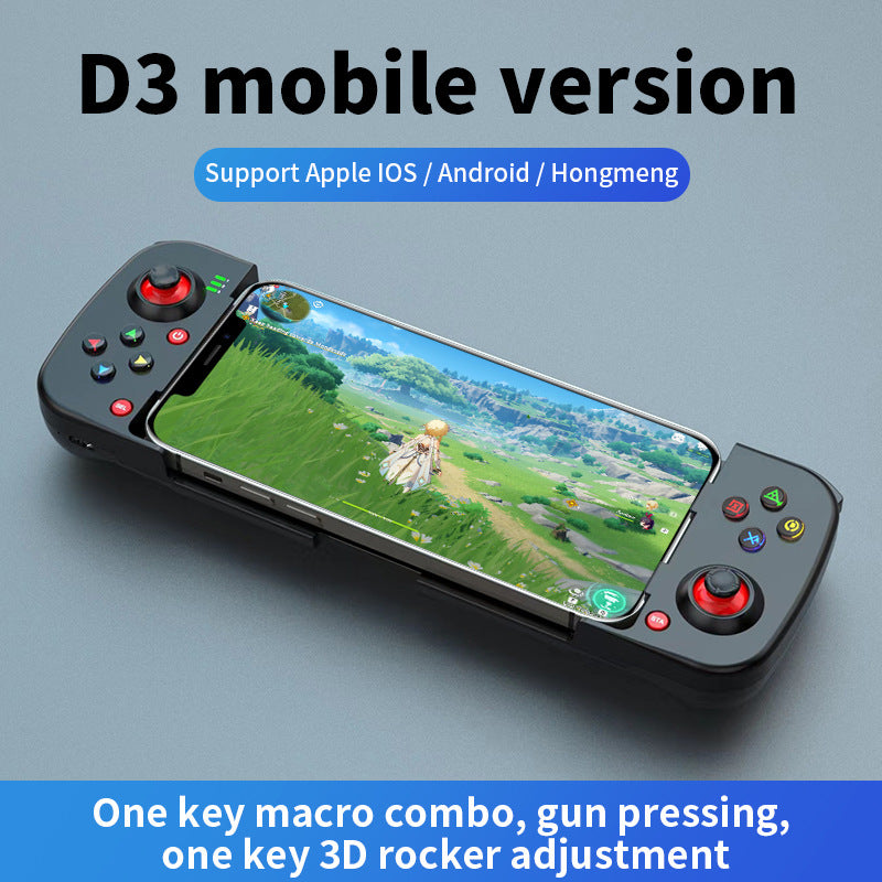 Portable Telescopic Mobile Game Controller - Bluetooth 5.0, iOS/Android/PC Compatible, 400mAh Battery(black) V888-ELOSUNG35116